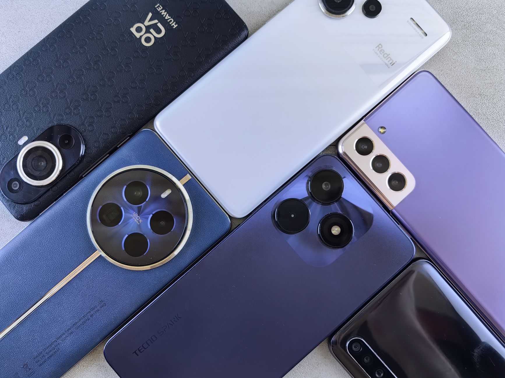 Current smartphones showing modern mobile technology